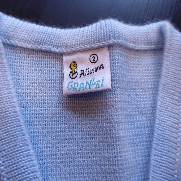 Artesania Granlei Little Boy Size 2 Light Blue Dressy Knit Sweater Cardigan - Picture 6 of 12